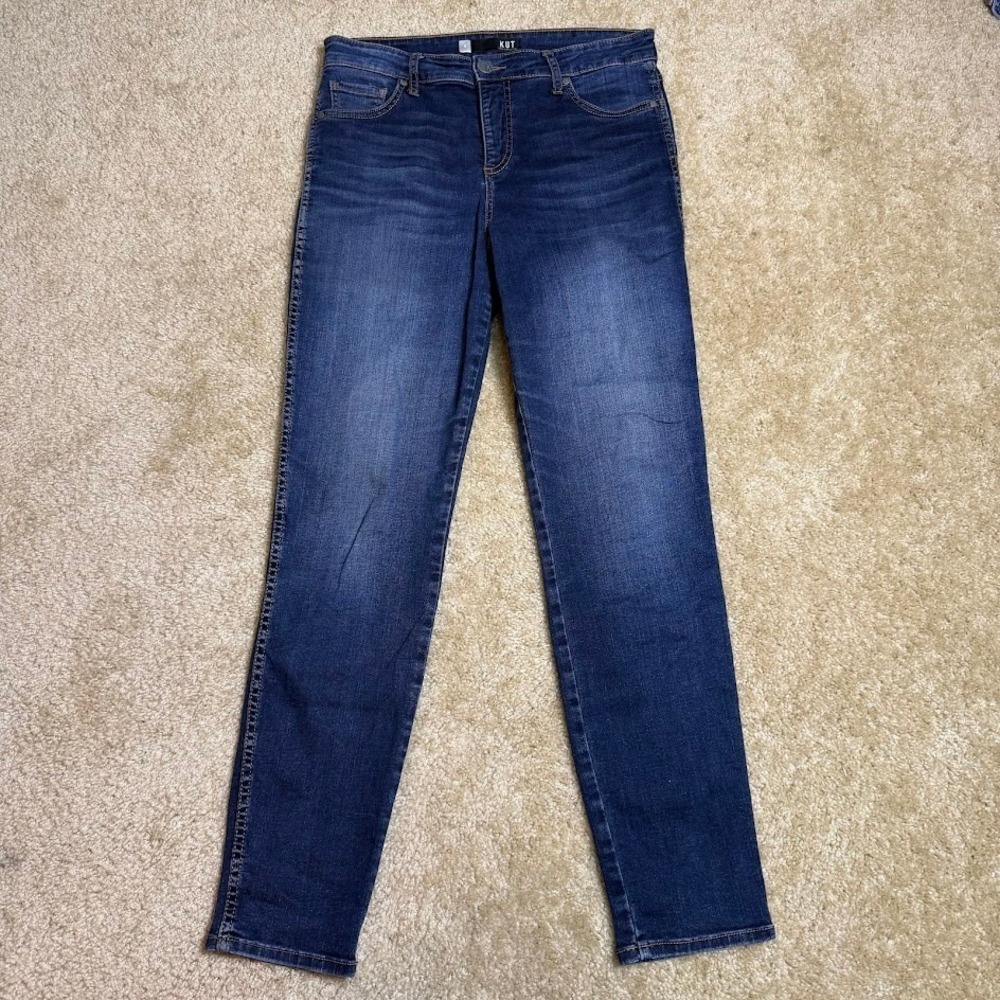Kut From The Kloth Diana Fab Ab Skinny Jeans Women 8 Dark Blue Denim Preppy